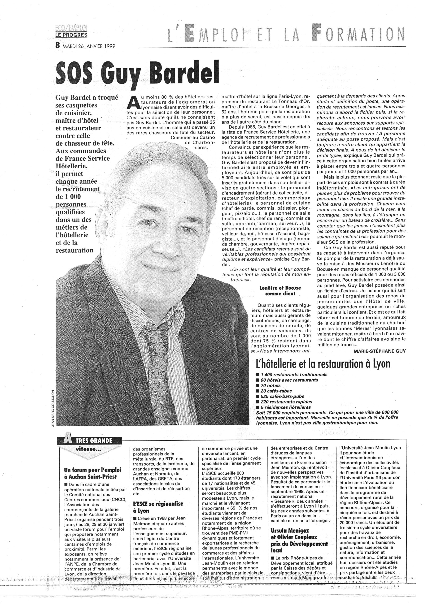 Article Progrès SOS Guy Bardel