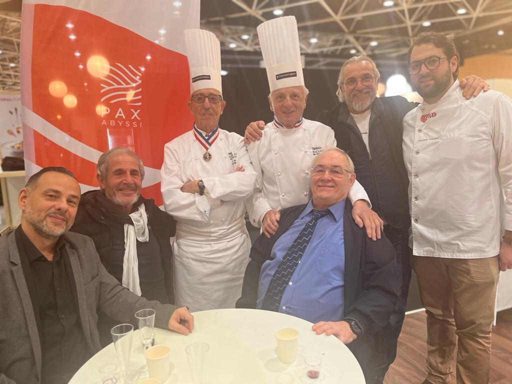 Belles équipes au Sirha avec Pierre Orsi chef MOF et Christian Bourillot chef MOF et Antho avec Emilio le rital 2024