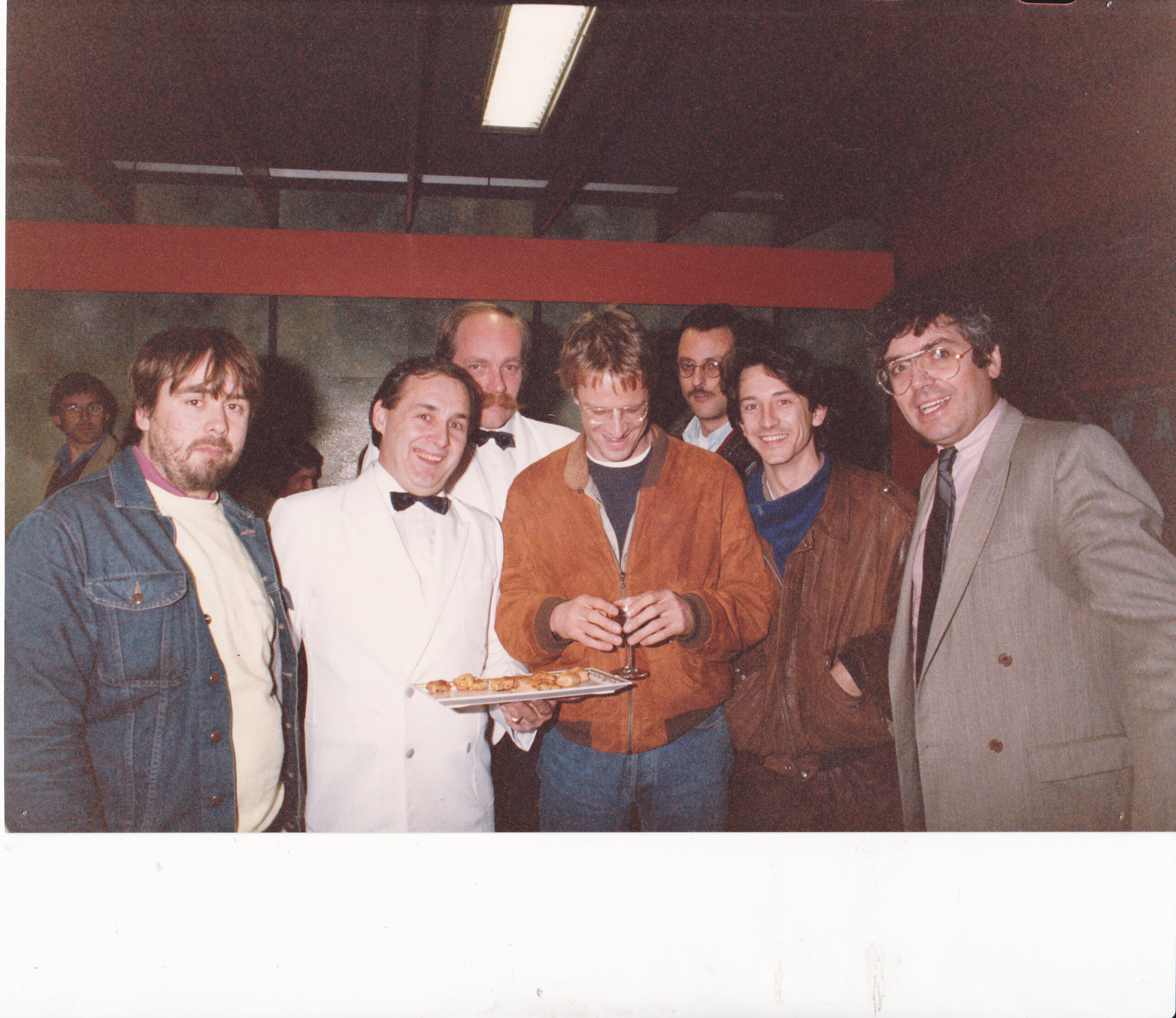 Christophe Lambert Luc Besson Jean Reno sortie de film ( Subway) Lyon dans le métro lors d&rsquo;un cocktail avec Guy Bardel au service et mon ami William 1982