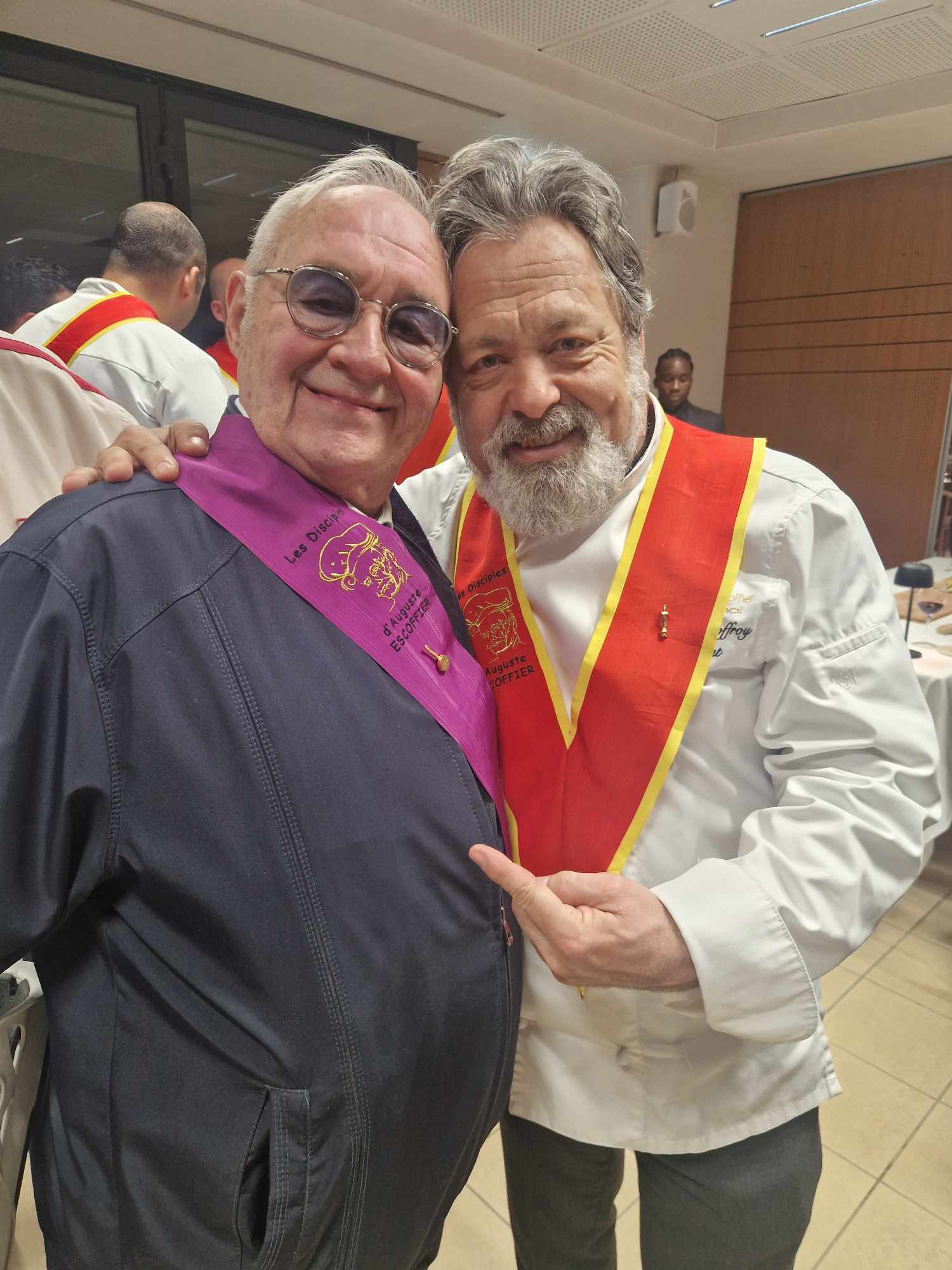 Christphe Geoffroy Président des disciples Escoffier mon Parrain pour mon intronisation.