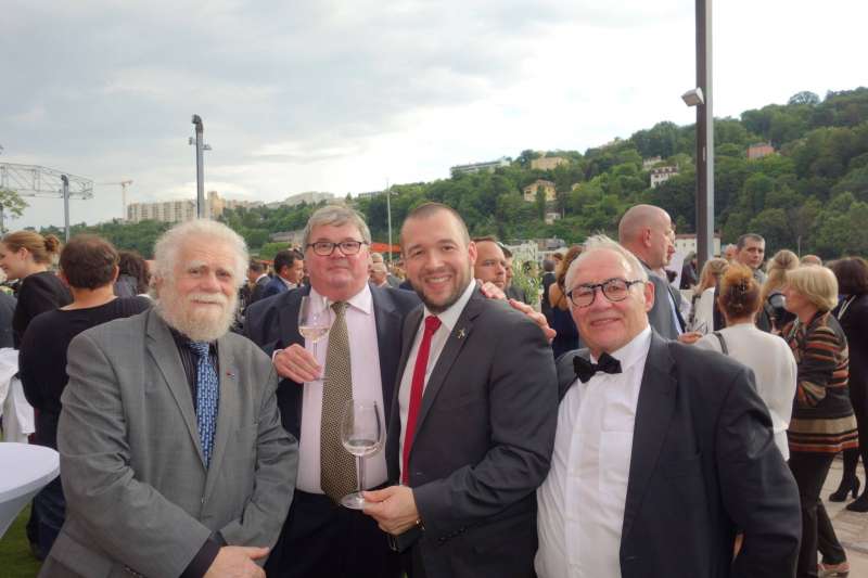 Gabriel Paillasson MOF et Guillaume Gomez MOF EX Chef de L&rsquo;élysée Paris aux 80 ans des toques Blanches Lyonnaises 2016