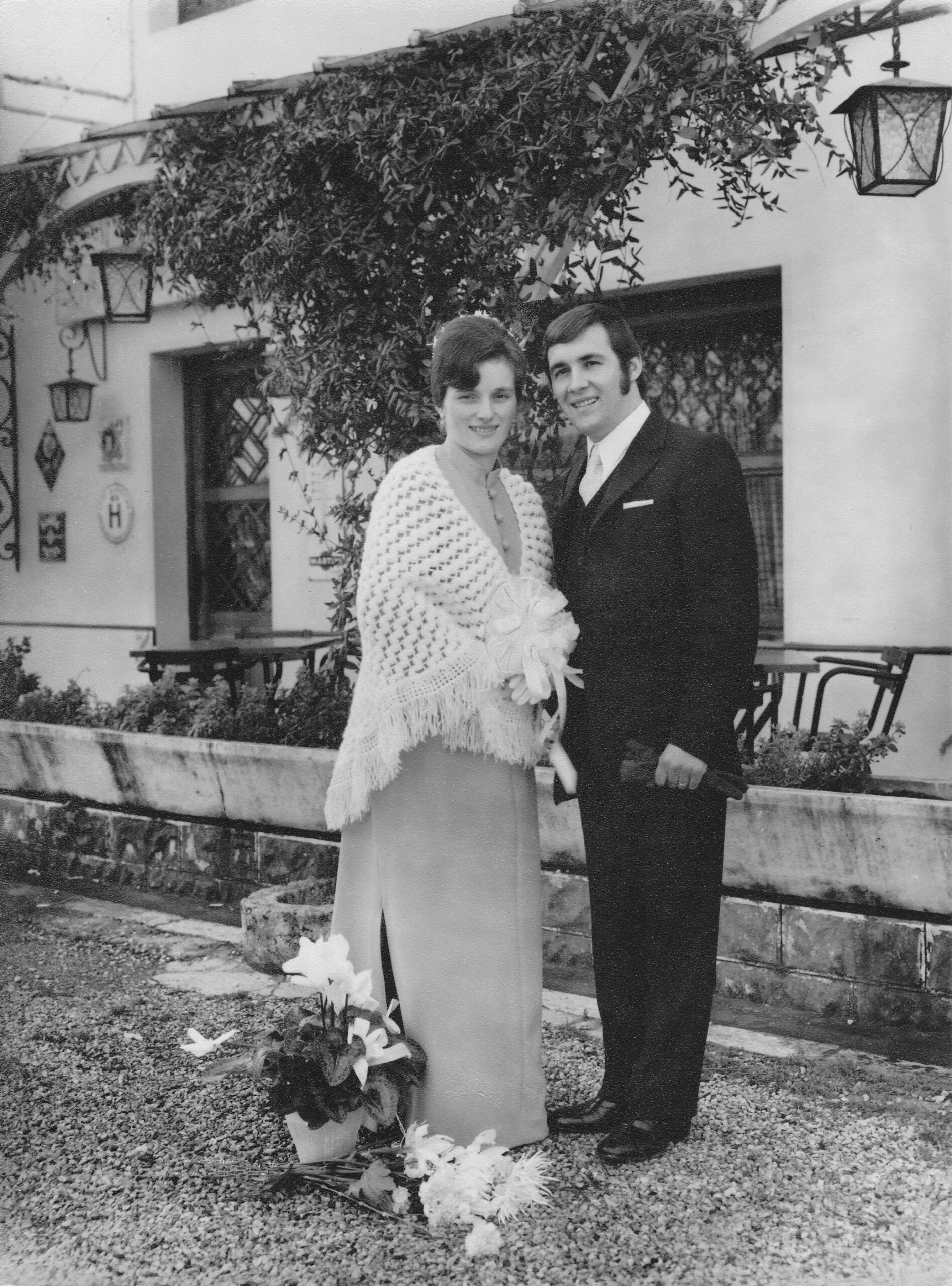 Guy Bardel jeune Marié avec son épouse Claire (1971)