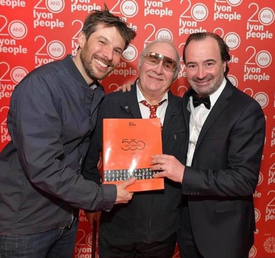 Le chef Grégory Cuilleron +GB + Fabrice Bonnot au 20 ans lyonpeople