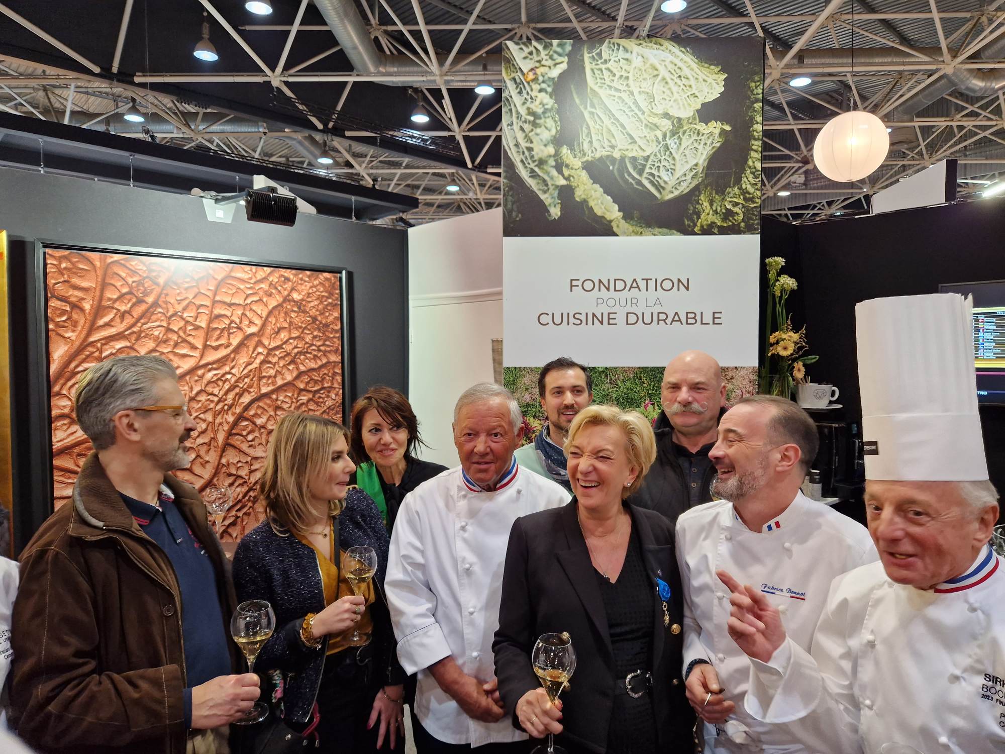 Marie Odile Fondeur avec les grands chefs Orsi Georges Blanc,Bonnot et autres au Sirha 2025 .